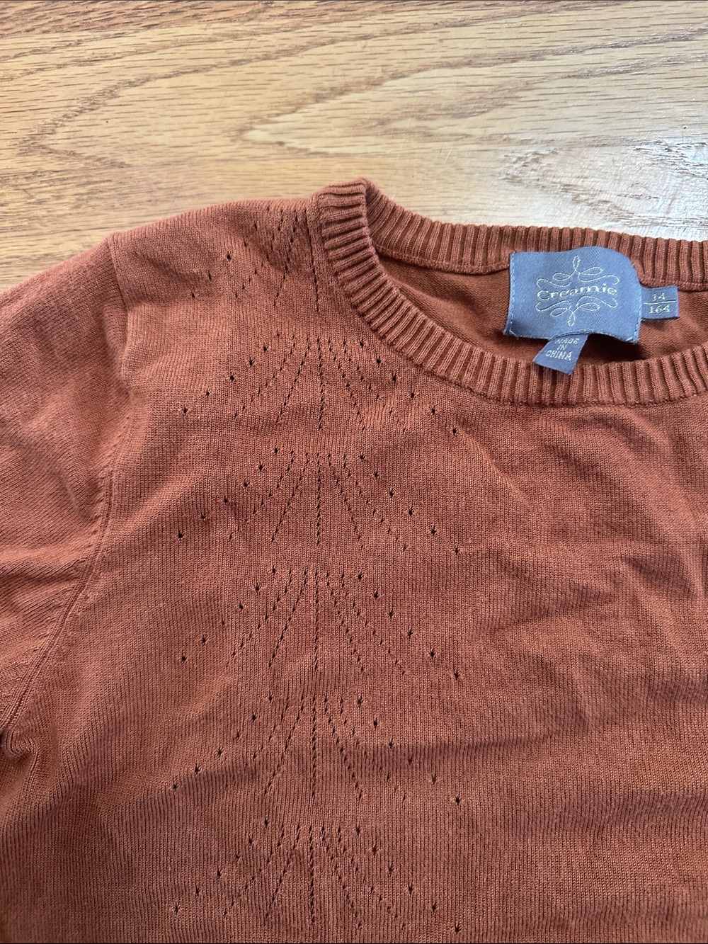 Rust Ruffle-Hem Knit Sweater - Picture 3 of 4